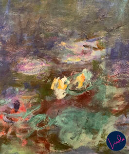 Up close image of Claude Monet painting